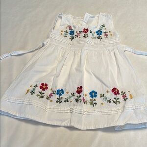 Charming White Dress with Floral Embroidery hand made